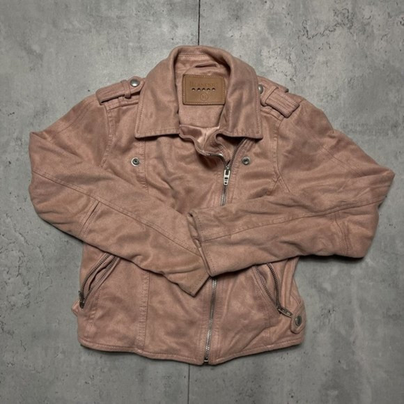 BLANK NYC Suede Microfiber Womens Moto Jacket‎ Zip Button Cropped Size M - Picture 1 of 10
